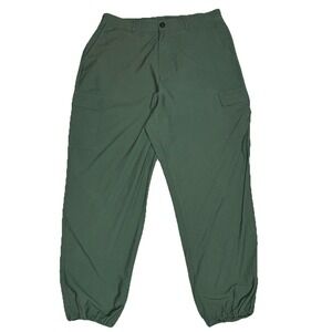 Uniqlo Green Cargo Jogger Pants XL 32 33 Utility Unisex Lightweight Forest Loose